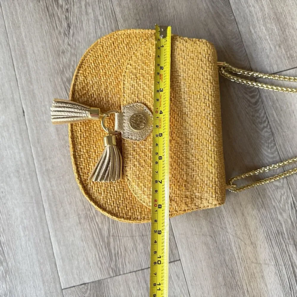 Lilly Pulitzer Sirena Straw One Shoulder Crossbody Bag Natural Boho Hippie - Picture 13 of 16